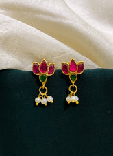 Lotus in Kundan Earring - KE00127
